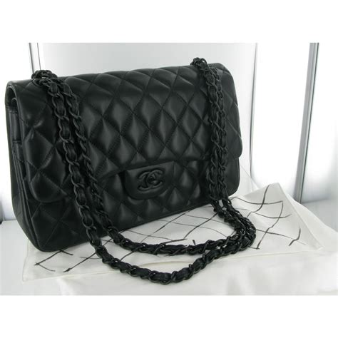 all black chanel flap